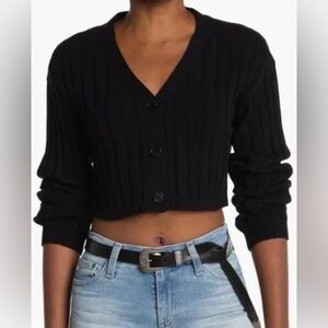 Abound Black Cropped Cardigan Size Medium